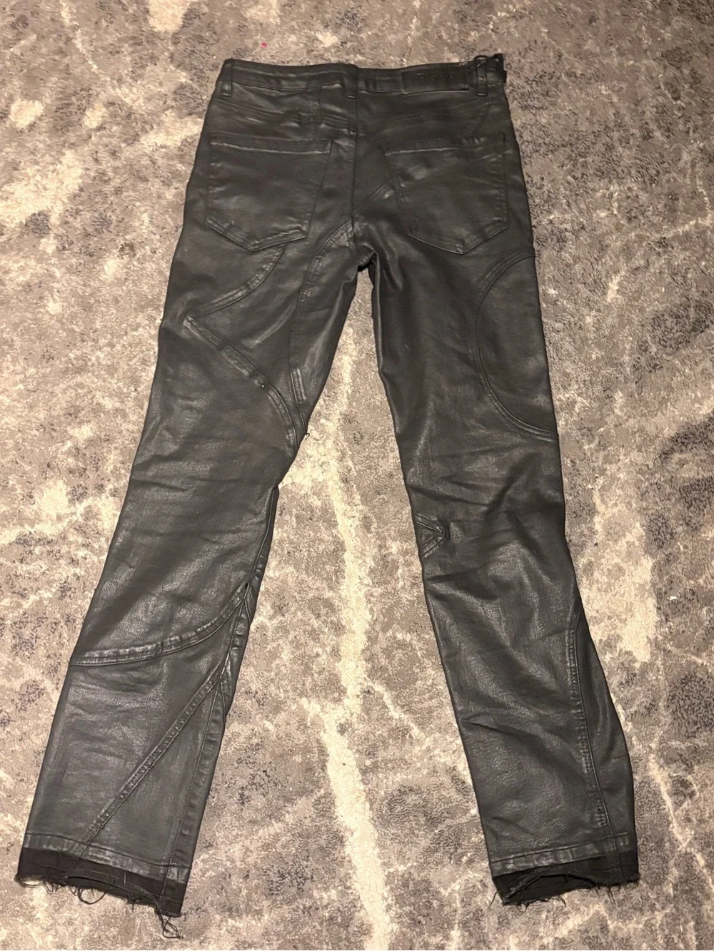 Black Straight-Leg Faux Leather Pants - unisex
